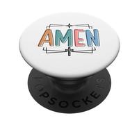 Modern Amen Faith Cross Spiritual Statement PopSockets Adhesive PopGrip