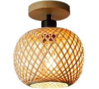 Modern American Ceiling Lamp Semi Flush Mount Close to Ceiling Lighting Hand-Worked Woven Cage Lampshade Ceiling Light,Chandelier