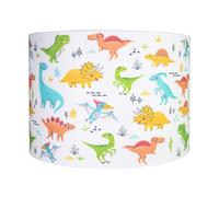 Modern and Colourful Dinosaurs Childrens Cotton Fabric Lamp or Pendant Shade | 25cm Diameter | 60w Maximum | Inner Cotton Lining by Happy Homewares