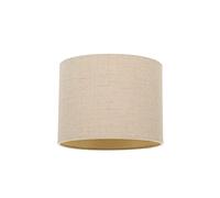 Modern Taupe Linen Fabric Small 8" Drum Lamp Shade with Matching Satin Lining, Cream