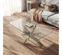 Modern and Futuristic Clear Glass Top Coffee End Table