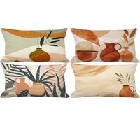 Modern And Simple Cushion Covers 50x70 Northern Europe Outdoor Cushions Soft Set of 4 Rectangle Decorative Pillows with Smooth Invisible Zip for Livingroom Outdoor Patio Garden Bench Home Decor 9a-272