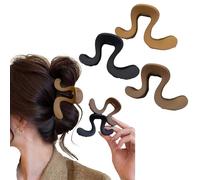 Modern and Simple Ladies Hairpin, Matte Shark Clip, Easy to Use Women's Hairpin, Young and Beautiful Temperament Girl Special Versatile Hair Accessories (Khaki + Brown 2 Pack)