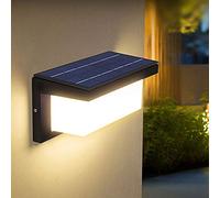 Modern and Simple Solar Outdoor Wall Light Light Control Induction Black Frosted Aluminum Wall Lamp IP65 Waterproof and Rust-Proof Sconce Light Entrance Courtyard Deck Lighting