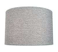 Modernistic and Textured 35cm Light Charcoal Grey Linen Fabric Drum Lamp Shade - 60w Maximum | for Table and Floor Lamp or Pendant Rose by Happy Homewares