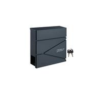 Modern Anthracite Grey Mailbox with Soft-Close Lid & Holder