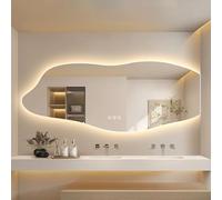 Modern Anti-Fog LED Bathroom Mirror Dimmable 3 Light Colors Touch Control Asymmetrical Design 120 cm Wall Mirror with Lighting for Elegant Spaces