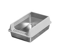 Modern Anti-Rust Toilet with Reinforced Base, Ventilated Structure & Spacious Interior for Felines Stainless Steel Cats Litter Box