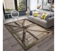 Modern Anti-Slip Area Rug Soft Washable 3D Wood Texture Mat Large Indoor Carpet for Living Room & Bedroom Stylish Comfort Doormat Retro Design -89222120905