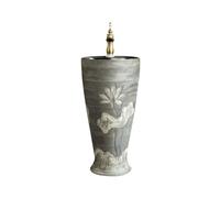 Modern Antique Carved Pedestal Sink with Faucet and Drain Outdoor Floor Standing Bathroom Vanity Vanity