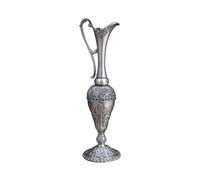 Modern Antique Metal Vase Geometric Embossed European Style Flower Container Home Office Decor Accent Piece Metal Vase for Living Room