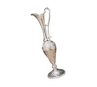 Modern Antique Metal Vases Geometric Embossed European Styles Flower Container Home Office Decoration Accent Piece Thin Neck Metal Flower Vases