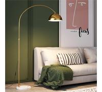 Modern Arc Floor Lamps for Living Room,Tall Standing Lamp Floor Lamp with Adjustable Hanging Dome Shade,Over Couch Mid Century Arched Reading Lamp for Bedroom,Office,Gold