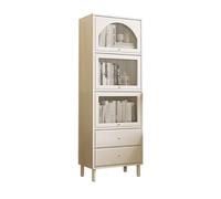 Modern Arched Display Cabinet3Tier Curio Storage Case with Door Stylish Showcase for Living Room Office Entryway & Reading Room (27.5"x13.7"x67.3")