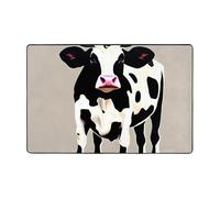 Modern Area Rug 36"X24",Short Plush Ultra Soft Entryway Carpet Washable Non Slip Floor Mats Cow Black Spot Throw Rugs for Living Room Bedroom Office Dorm Home Decor