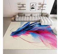 Modern Area Rug for Living Room - 160 x 230 cm Machine Washable Rug Soft Short Pile for Bedroom Kitchen, Abstract Oriental Dragon Print Rugs Stain Resistant Home Decor Office Carpet, Colorful