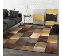 Modern Area Rug for Living Room & Dining Room Short Pile Rectangular Yellow-Brown-Green Pattern Perfect for Bedroom & Matrimony 150 x 180 cm