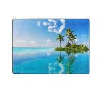 Modern Area Rug, Indoor Rugs,Beautiful Island in The Sea Rugs for Bedroom Living Room Extra Soft and Comfy Carpet and Perfect for Hardwood Floors 80 X 58 in