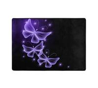 Modern Area Rug, Indoor Rugs,Beautiful Purple Butterfly Rugs for Bedroom Living Room Extra Soft and Comfy Carpet and Perfect for Hardwood Floors 80 X 58 in