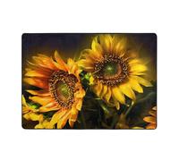 Modern Area Rug, Indoor Rugs,Orange Sunflower Wallpaper Rugs for Bedroom Living Room Extra Soft and Comfy Carpet and Perfect for Hardwood Floors 80 X 58 in