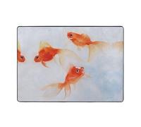 Modern Area Rug, Indoor Rugs,Small Goldfish Swimming in The Water Rugs for Bedroom Living Room Extra Soft and Comfy Carpet and Perfect for Hardwood Floors 80 X 58 in