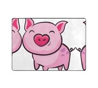 Modern Area Rug, Indoor Rugs,Smile Pink Pig Rugs for Bedroom Living Room Extra Soft and Comfy Carpet and Perfect for Hardwood Floors 80 X 58 in