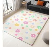 Modern Area Rug Polka Dots Flowers 80x150cm Washable Living Room Area Rugs 3D Print Non-Slip Soft Accent Carpet, for Bedroom Home Office Kitchen