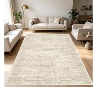 Modern Area Rug Simple design, beige, 200 x 280cm | Living Room Carpet Non Slip Low Pile Rugs for Bedroom Kitchen Hall Lounge Bedside