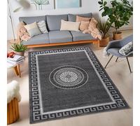 MODERN AREA RUGS 12mm Living Room Large Small Non Slip Kitchen Floor Mats with Soft Pile Thick Bedroom Carpets Hallway Runners Grey, Black, Brown (Grey, 80 x 150 cm)