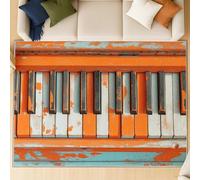 Modern Area Rugs Machine Washable - Graffiti Style Emotion Paint Extra Large Rug Caramel Orange Carpet for Kitchen Hallway Bedroom with Anti-slip TPR Backing 180 x 270 cm (72" x 107" Inches)