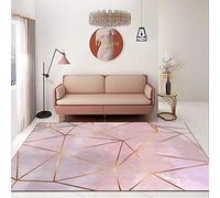 Modern Area Rugs Style Rug Artistic Traditional Unique Carpet Grey pink gold line geometry 80 x 160 cm