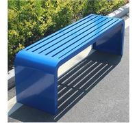 Modern Armless Metal Outdoor Bench - Weather-Resistant Garden Seating for Patio Beach Poolside & Lawn (Size: 180x40x45cm Color: Blue)