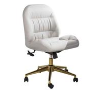 Modern Armless Office Chair with Wheels - 360° Swivel Leather Upholstered Desk Chair Adjustable Height 83-93cm Stylish & Comfortable for Home or Study Use