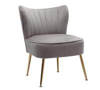 Modern Armless Wingback Accent Chair with Gold Legs