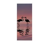 Modern Art 3D Door Mural Sticker Beach Bird W33.46 x H78.7 Inch Peel and Stick Removable Vinyl Door Decals for Home Decor, 2 Pcs Set