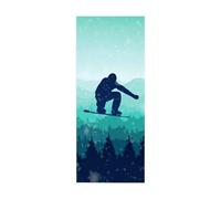 Modern Art 3D Door Mural Sticker Forest Skateboarding W33.46 x H78.7 Inch Peel and Stick Removable Vinyl Door Decals for Home Decor, 2 Pcs Set