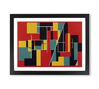 Modern Art Bauhaus Vol.1 Abstract Framed Print | A2 Black Framed Wall Art | Ready to Hang | Abstract Fantasy Picture | Living Room Bedroom Lounge Office