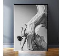 Modern Art Canvas Painting Ballet Dancing Girl Black White Art Figure Posters and Prints Wall Picture for Living Room Decor 80x120cm Frameless