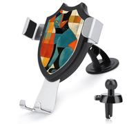 Modern Art Cat Car Phone Mount Universal Auto Phone Holder Adjustable Cellphone Car Mount 360° Rotation, Dashboard & Windshield & Air Vent Strong Suction Cup Phone Stand Compatible with All Smartphone