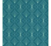 Modern Art Deco Textured Wallpaper Rasch Teal One Size