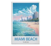 Modern Art Home Decor,Miami Beach Florida,Adults 1000 Piece Jigsaw Puzzle- Christmas,38x26,paper puzzle,AA-740