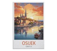 Modern Art Home Decor，Osijek Croatia ，Adults 1000 Piece Jigsaw Puzzle- Christmas，38x26，paper puzzle，AA-940