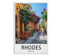 Modern Art Home Decor,Rhodes Greece,Adults 1000 Piece Jigsaw Puzzle- Christmas,52x38,paper puzzle ,AA-980