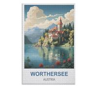 Modern Art Home Decor，Worthersee Austria，Adults 1000 Piece Jigsaw Puzzle- Christmas，52x38，paper puzzle ，AA-1380