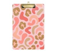 Modern Art Leopard Print - Abstract Shapes Clipboard Occupational Therapy Clear for Football Softball Coach Size 9x12