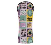 Modern Art Purple Lion Tigers Hearts Golf Head Cover Set Headcover with Interchangeable No. Tags for Woods and Driver Hybrid