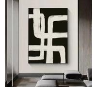Modern Art Simple Black and White Line Art Poster Print Abstract 3D Texture Canvas Painting Living Room Home Decor 40x60cm Frameless