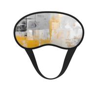 Modern Art Sleep Mask for Women Men Soft Blackout Eye Mask | Yellow Abstract Painting Eye Cover for Sleeping Adjustable Strap Travel Blindfold for Home Office