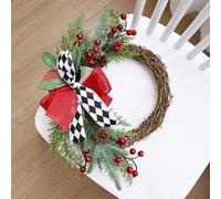 Modern Art Style Wooden Christmas Wreath For Holiday Door Wall Decor Festive Seasonal Ornament Natural Material Lightweight 30X45cm