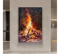 Modern Art Wall Decor 100% Hand Painted Oil Painting Flame Of Hope Texture Artwork Original Frameless Art Images Aesthetic Artwork For Living Room 60X80Cm(24X32Inch)